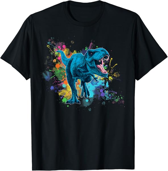 Colorful Retro T Rex Dinosaur Gear For Men, Women & Kids T-Shirt