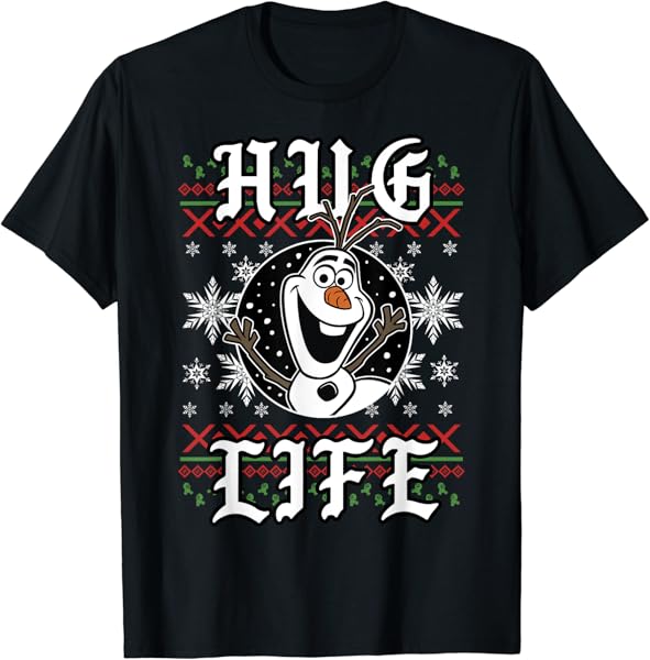 Disney Frozen Olaf Hug Life Ugly Christmas Sweater Style T-Shirt