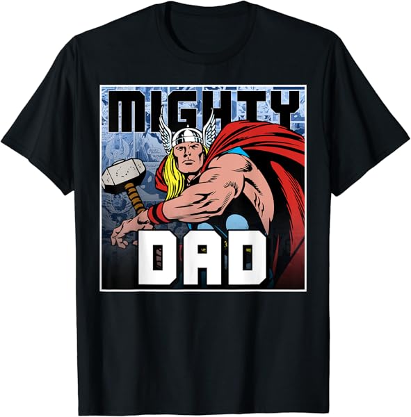 Marvel Comics Retro Father\'s Day Thor Mighty Dad Vintage T-Shirt