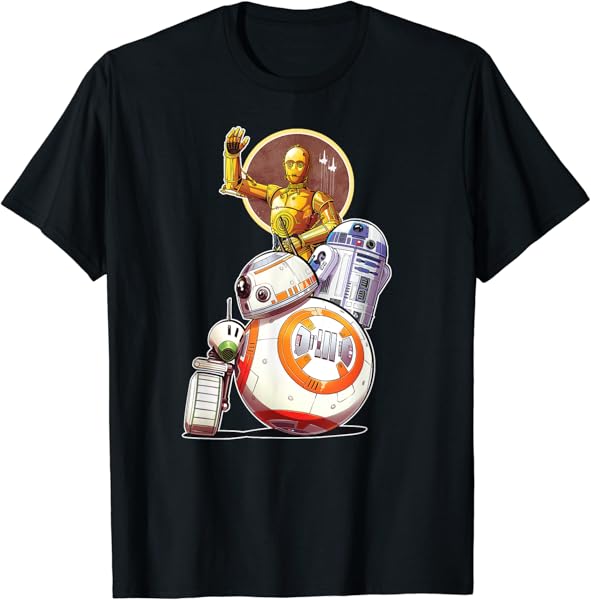Star Wars Rise of Skywalker Droids Collage T-Shirt
