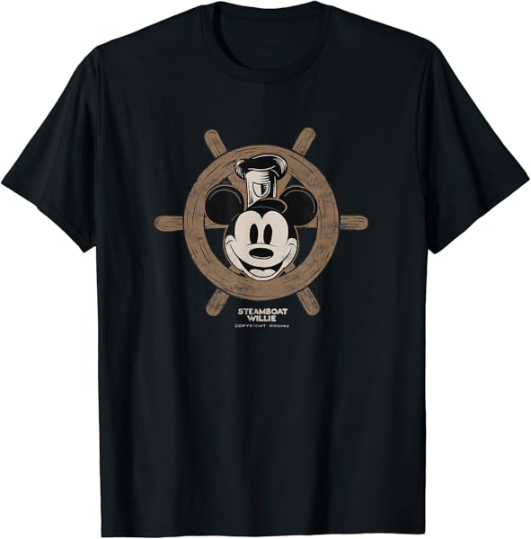 Disney 100 Mickey Mouse Steamboat Willie Wheel D100 T-Shirt