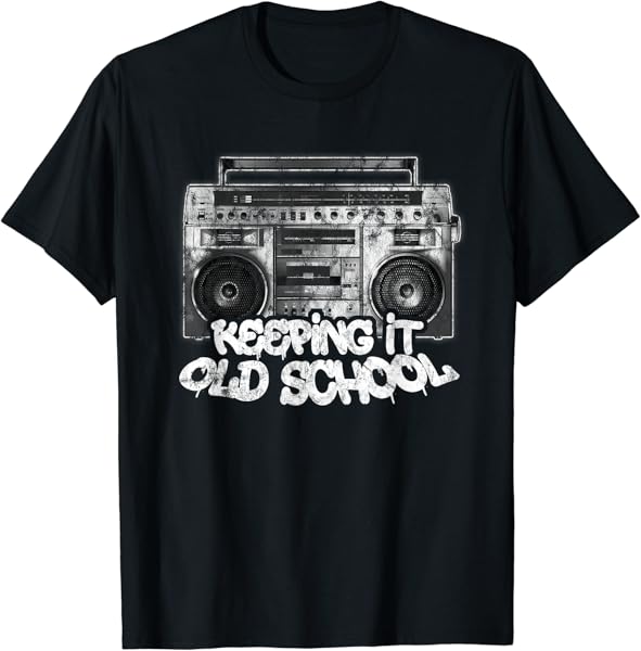 Keeping It Old School - Vintage Boombox Graffiti T-Shirt
