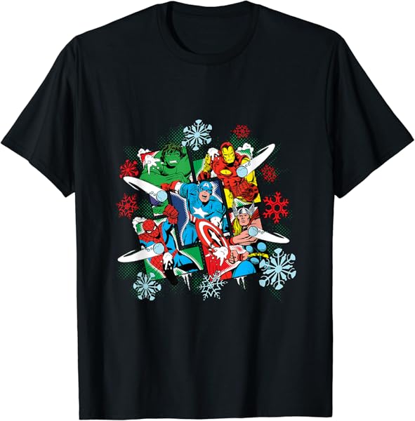 Marvel Super Heroes in Action Holiday T-Shirt