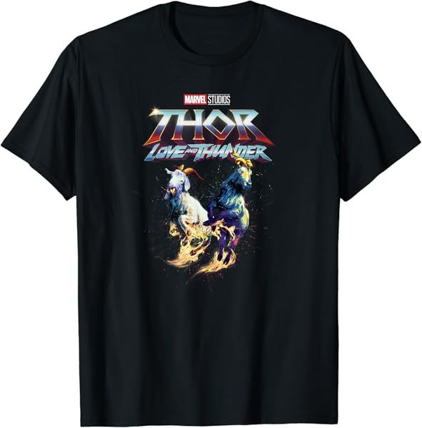 Marvel Thor: Love and Thunder Fiery Goats Poster T-Shirt