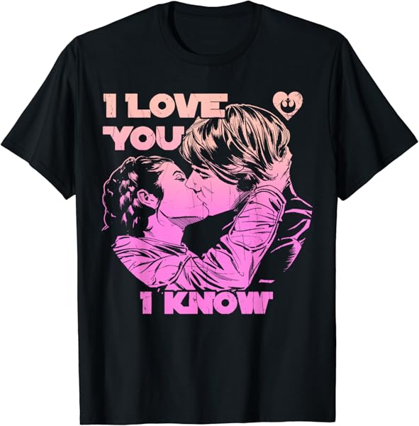 Star Wars Han Leia THE KISS "I Love You. - I Know.." T-Shirt T-Shirt