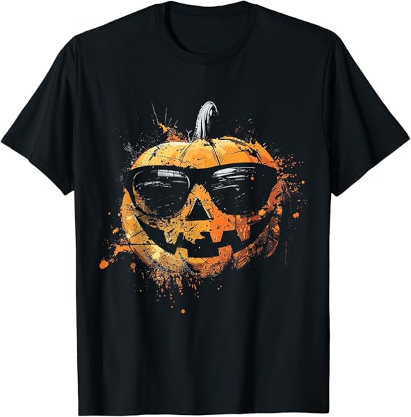 Pumpkin Costume Halloween Spooky Sunglasses Art Pumpkin T-Shirt