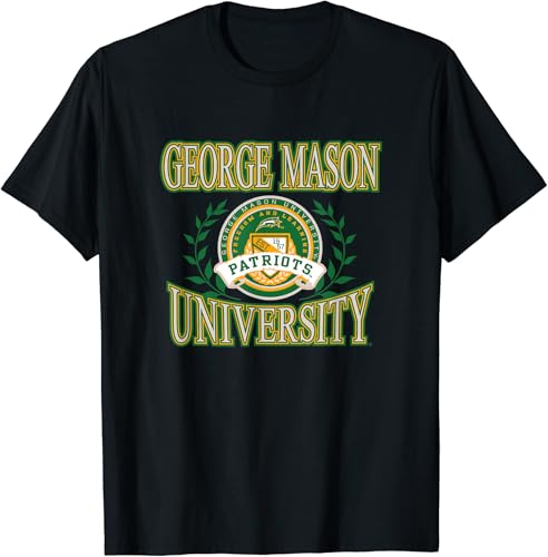George Mason Patriots Laurels - Camiseta, Negro -