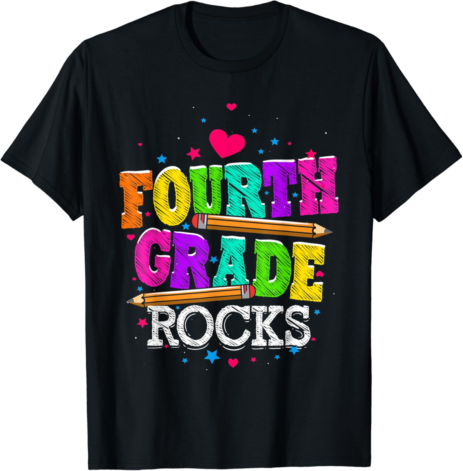Fourth Grade Rocks Shirt 4th Grade Back To School Gift TShirt Clothing, Shoes