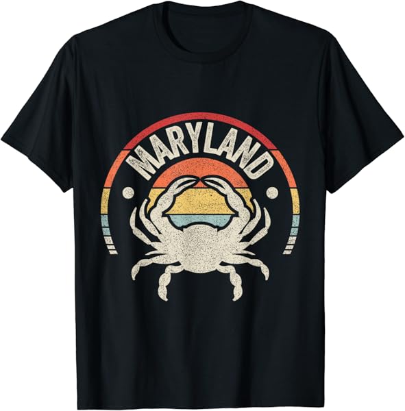 Retro Vintage Maryland State Blue Crab T-Shirt