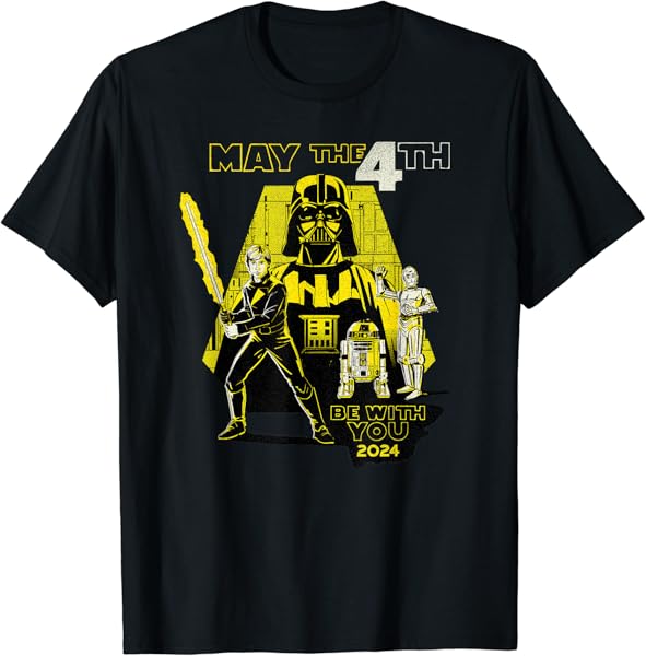 Star Wars May the 4th Be With You 2024 Luke Retro Distressed T-Shirt