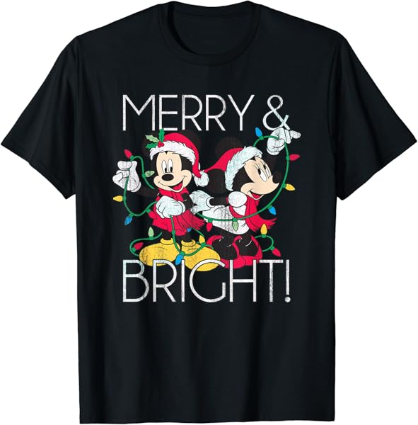 Disney Minnie and Mickey Merry N Bright Foil T-Shirt
