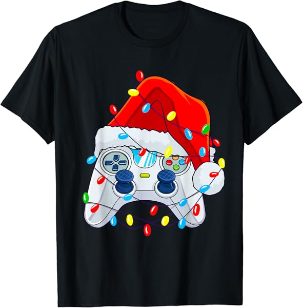 Christmas Video Game Controller Santa Gamer Boys T-Shirt