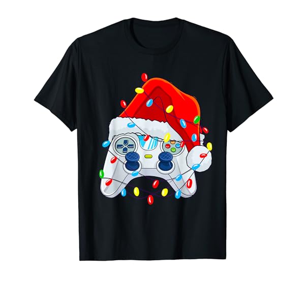 Christmas Video Game Controller Santa Gamer Boys T-Shirt