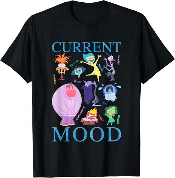 Disney Pixar Inside Out 2 Current Mood Many Emotions Vintage T-Shirt