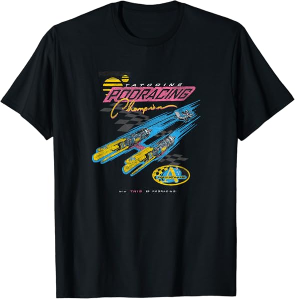 Star Wars Pod Racing Champion Neon Space Racer T-Shirt