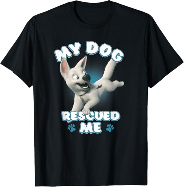 Disney Bolt My Dog Rescued Me Paw Prints T-Shirt