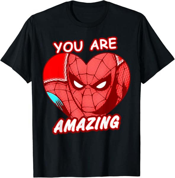 Marvel Valentine\'s Day Spider-Man You Are Amazing Heart T-Shirt