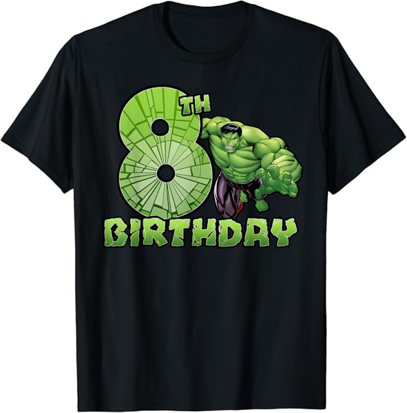 Marvel Avengers Hulk Smash 8th Birthday T-Shirt