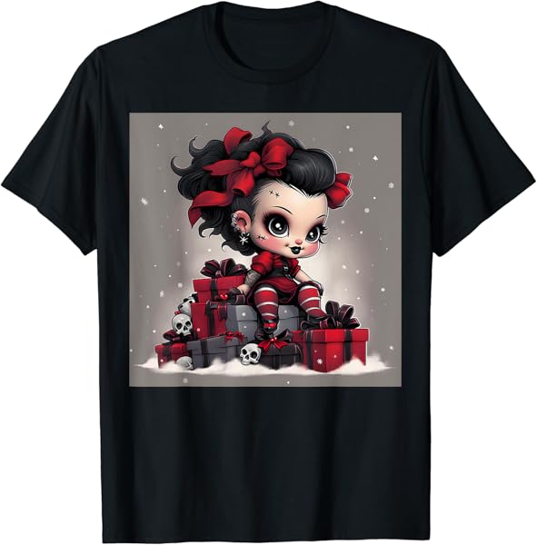Fascinating Festivities: Christmas Goth Baby\'s Art Design T-Shirt