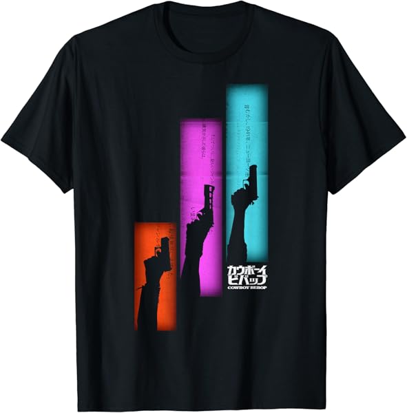 Cowboy Bebop Guns Up Silhouette Panel Poster T-Shirt