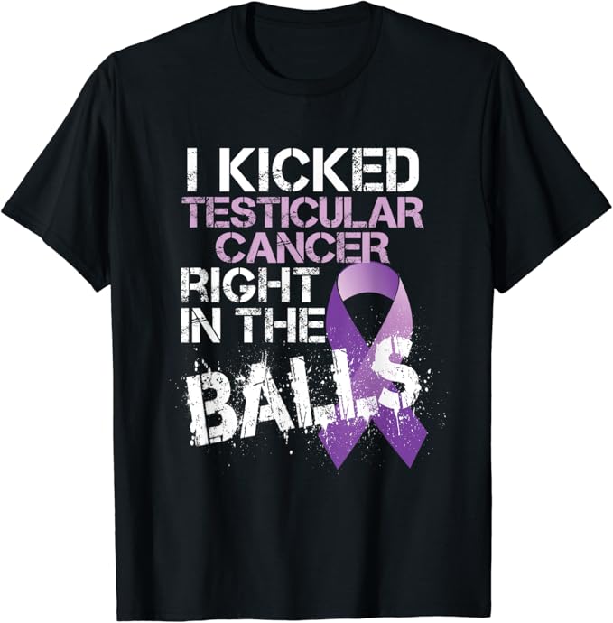 Amazon.com: Mens Testicular Cancer Awareness Survivor Kicked It In The