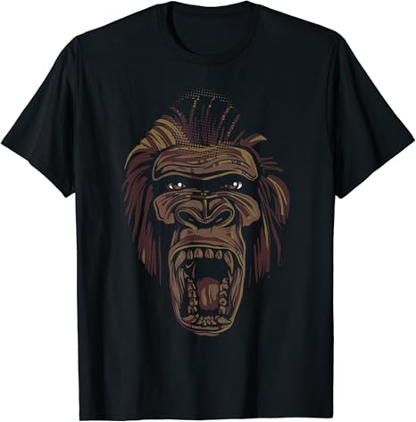 Amazon クールゴリラ顔 Tシャツ Tシャツ カットソー 通販