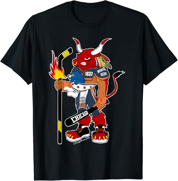 Creatureopolis Chicago Beast Black Cotton T-Shirt - Classic Fit, Round Neck, Short Sleeve, Adult Size