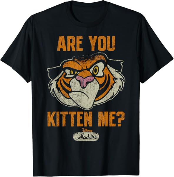 Disney Aladdin Rajah Are You Kitten Me? Faded Portrait T-Shirt