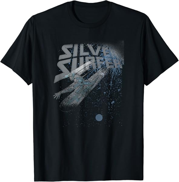 Marvel Fantastic Four Silver Surfer Speed Retro Vintage Logo T-Shirt