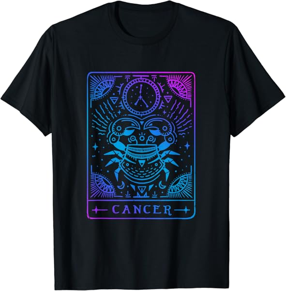 Cancer Hand-Drawn Horoscope Art / Astrology & Zodiac Sign T-Shirt