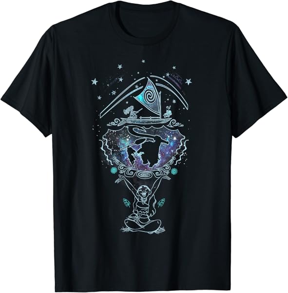 Disney Moana Dream Galaxy Maui Outline Graphic T-Shirt T-Shirt