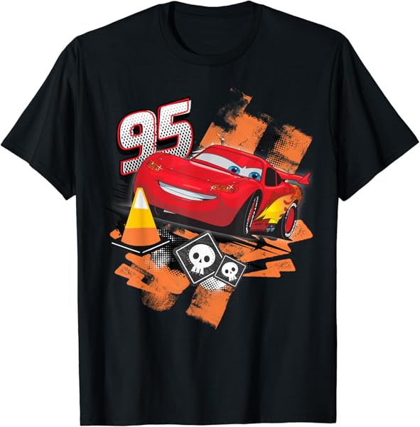 Disney Pixar Cars Halloween Lightning McQueen Distressed T-Shirt
