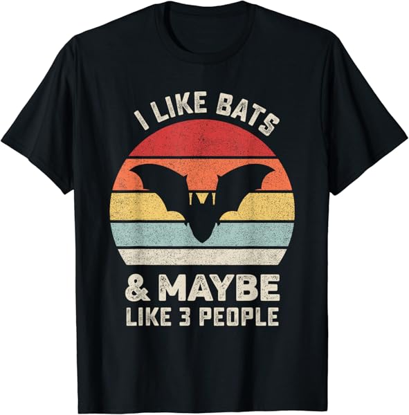 Retro I Like Bats Shirt Animal Bat Lover Gift Vintage T-Shirt