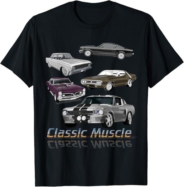 Classic American Muscle Cars Novelty T-Shirt