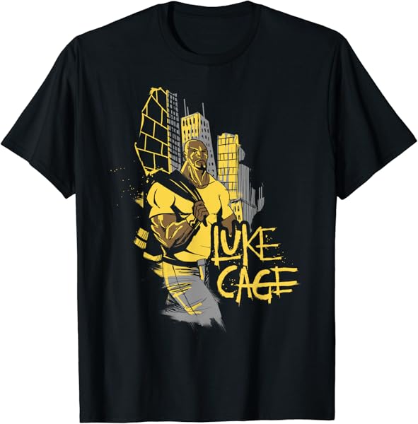 Marvel Comics Retro Classic Luke Cage Power Man City Scene T-Shirt