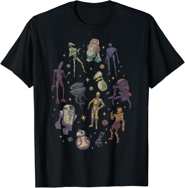 Star Wars Robots Collage Poster T-Shirt