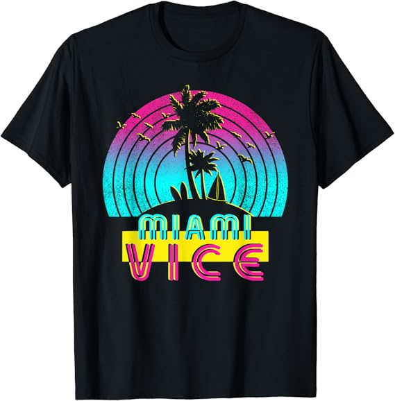 Amazon.com: Vintage Miami Florida Cityscape Retro Graphic Gift T-Shirt