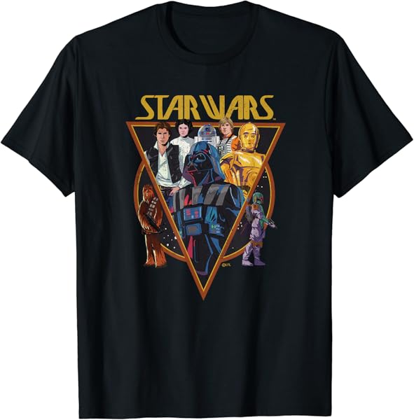Star Wars Classic Art Characters and Logo Retro Vintage T-Shirt