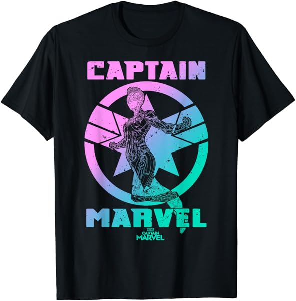 Captain Marvel Badge Color Grade Symbol Graphic T-Shirt T-Shirt