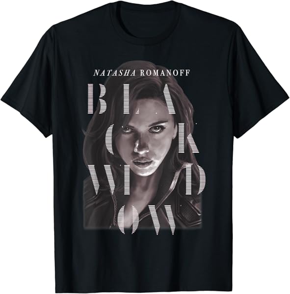 Marvel Black Widow Natasha Romanoff Letter Portrait T-Shirt