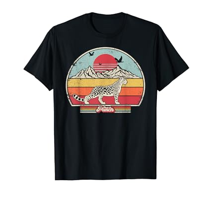 Snow leopard mountain colors t shirt