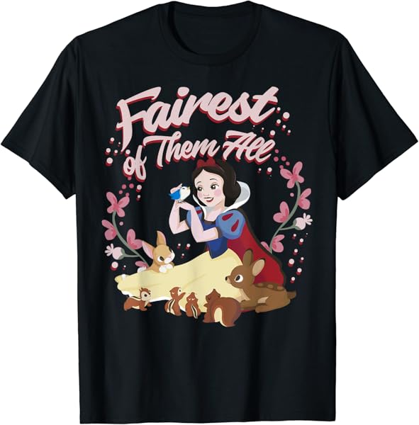Disney Snow White Fairest Floral Wreath Graphic T-Shirt T-Shirt
