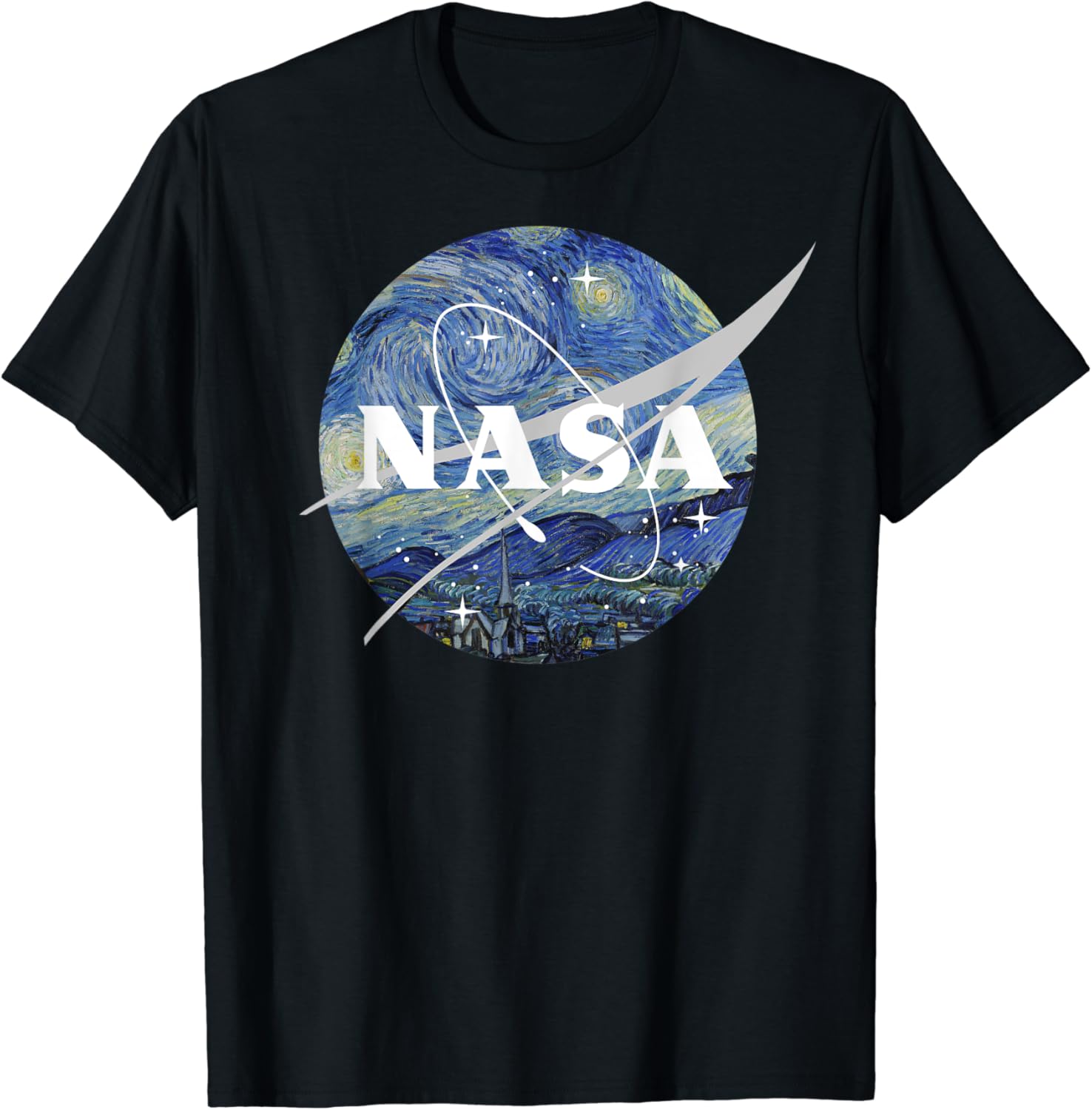 NASA Starry Night Classic Chevron Logo T-Shirt