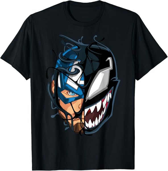 Marvel Spider-Man Maximum Venom Captain America Big Face T-Shirt