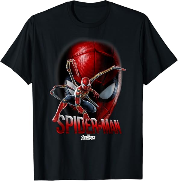 Marvel Infinity War Spider-Man Game Face Graphic T-Shirt T-Shirt