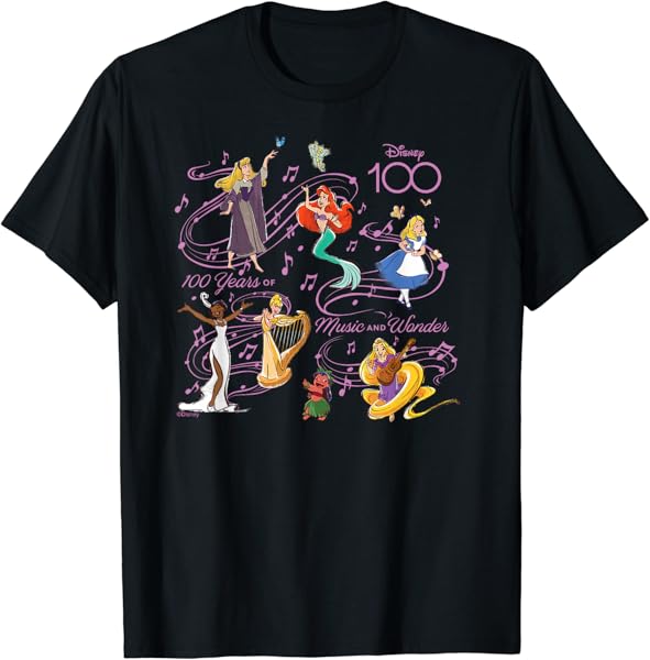 Disney 100 Years of Music and Wonder Princess Songs D100 T-Shirt