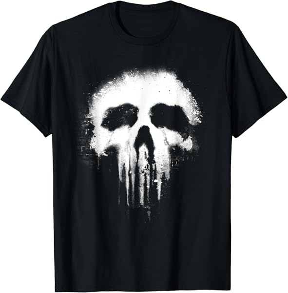 Marvel The Punisher Scary Grungy Skull Logo T-Shirt