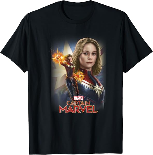Marvel Captain Marvel Powers Portrait Premium T-Shirt Premium T-Shirt