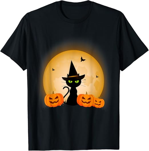 Black cat pumpkin shirt Clearance