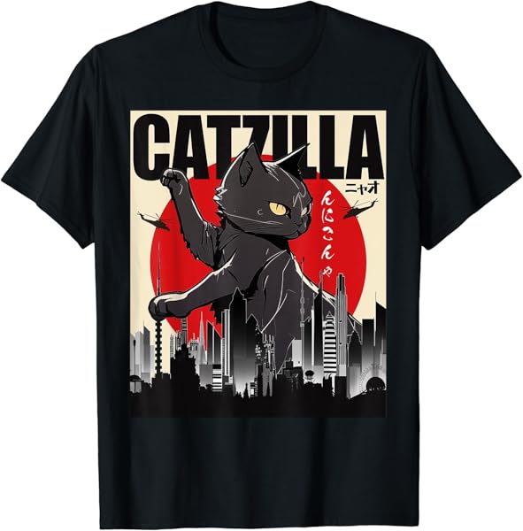 Catzilla Funny Cat Shirt, Funny Cat T-shirt, Cat Lover T-Shirt